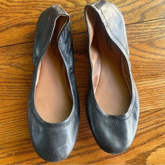 Lucky Brand Women’s Sz 38 / US 8 Emmie Ballet Flats in Black Leather - Picture 1 of 9